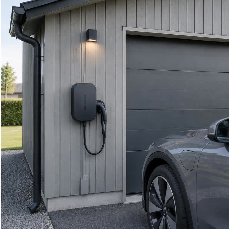 Garage med installerad laddbox
