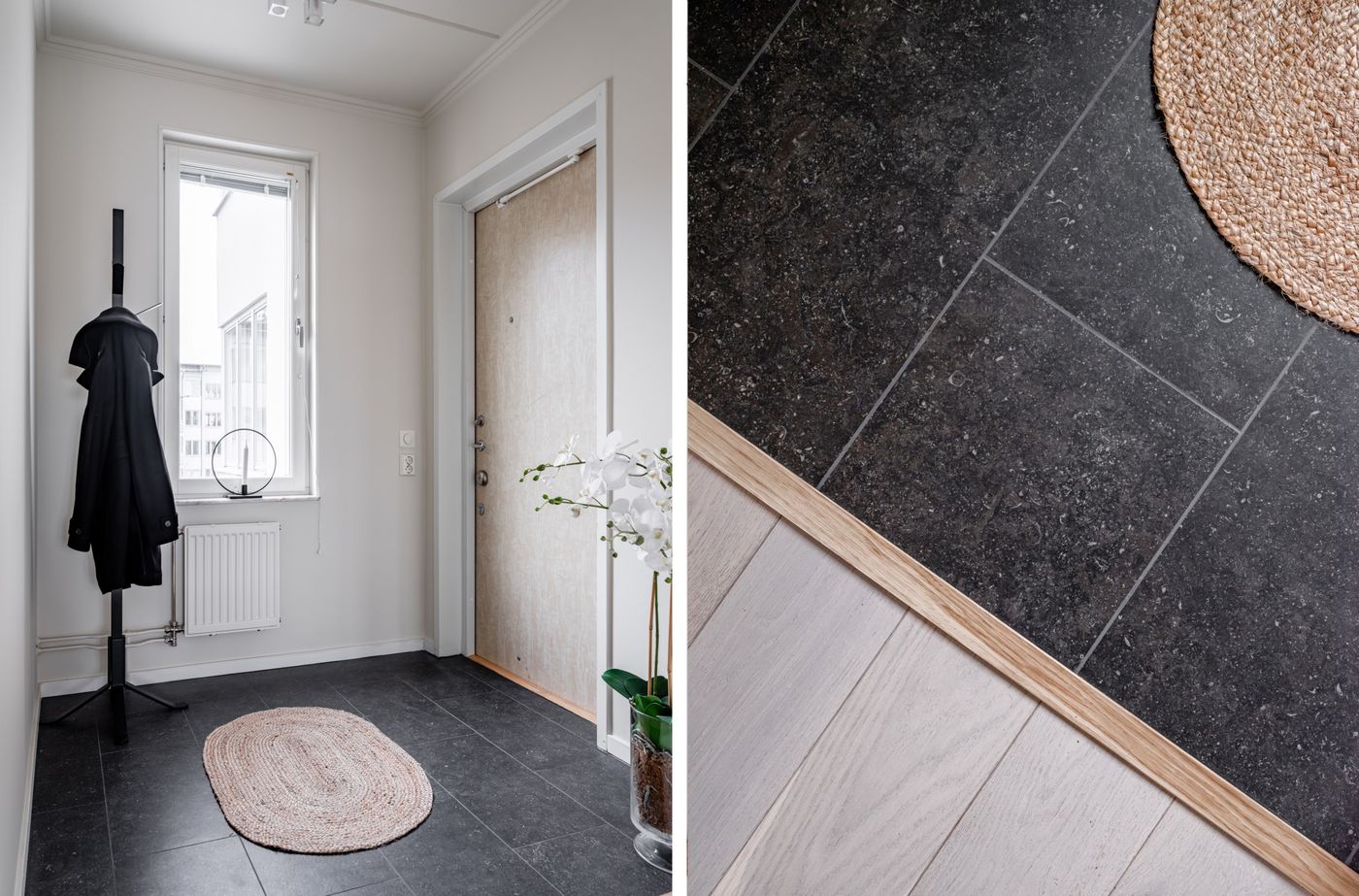 Renoverad hall efter vattenskada