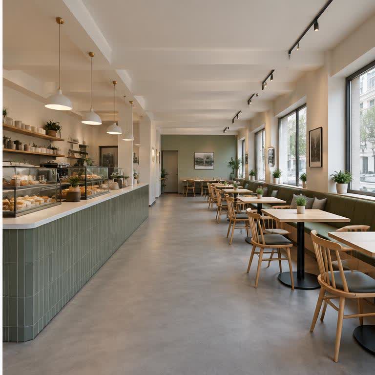 Modernt café efter renovering