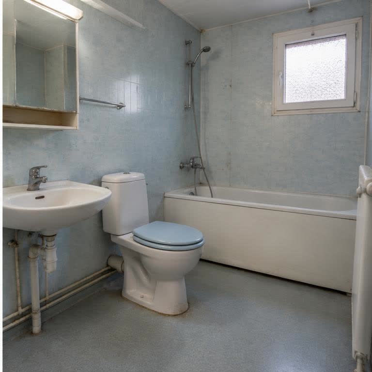Badrum före VVS-renovering